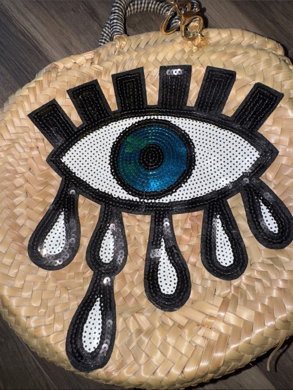 Evil eye straw bag - Picture 3 of 6